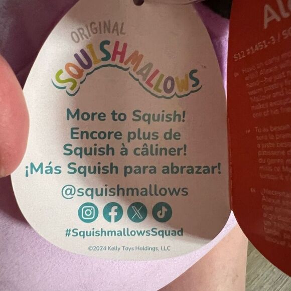 Halloween Squishmallow Alexie the Purple Cow 12” Holding Candy Corn NWT New Cute - Picture 10 of 15